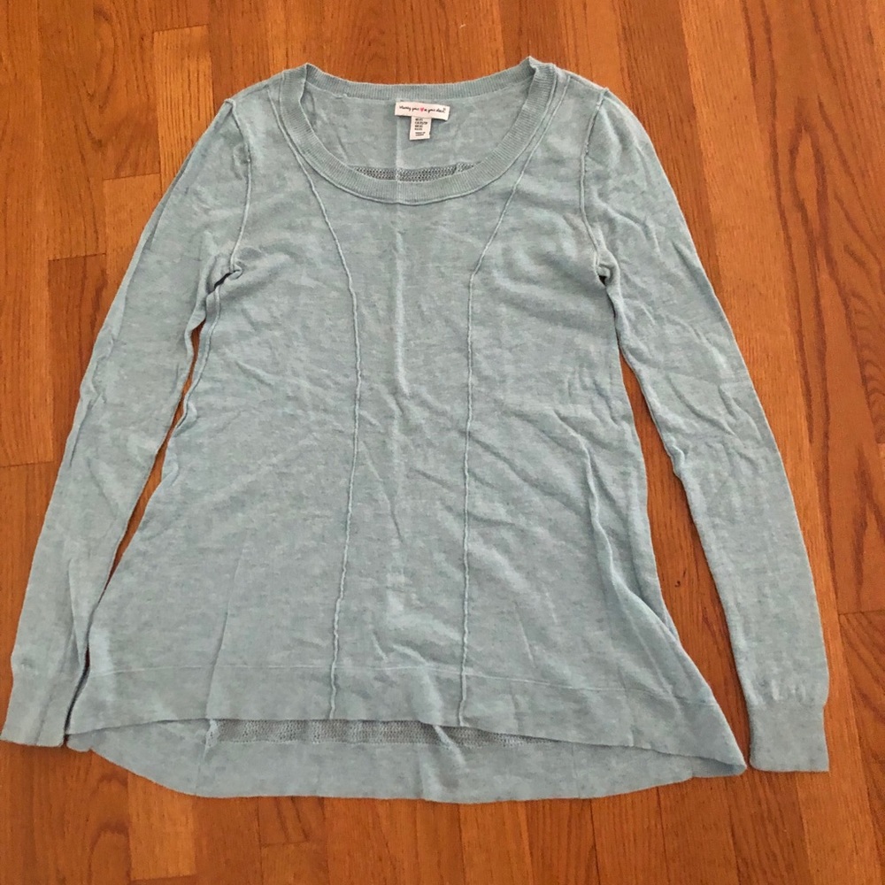 Blue sweater with cool back design